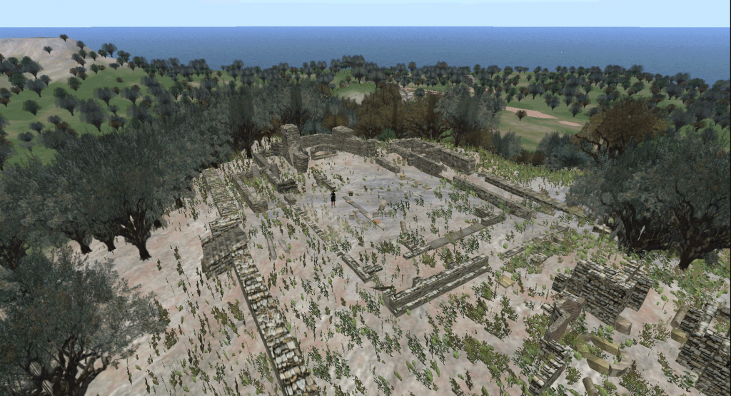 Virtual reconstruction of the site in Greece, as it is now.