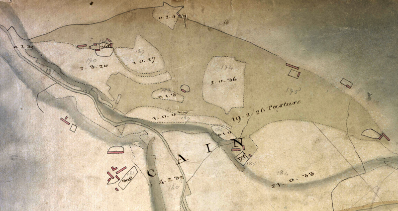 Original map of the Caen area, pre dating the clearances.
