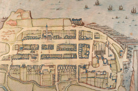 Map of John Geddy's St Andrews in c. 1580.